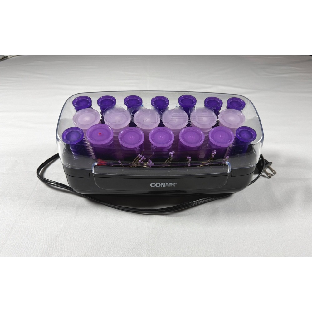 Conair Instant Heat Hot Rollers Hair Setter 20 Multi-Size/ 20 clips Purple Black